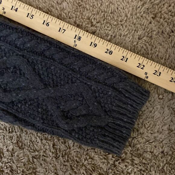 Soft Surroundings Gray Wool Blend Fisherman Cable Knit Tunic Sweater size L Cozy - Picture 5 of 8